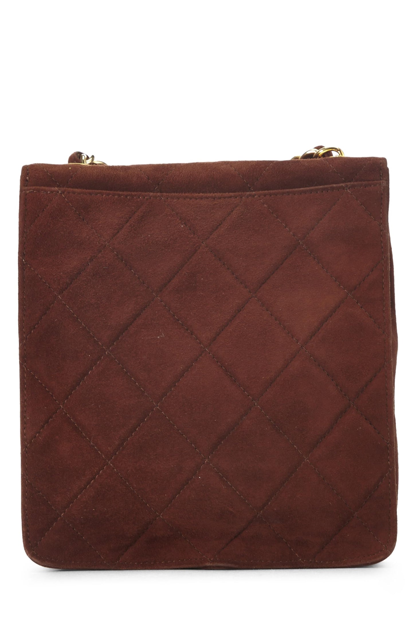 Chanel,  Brown Suede Crossbody, Brown