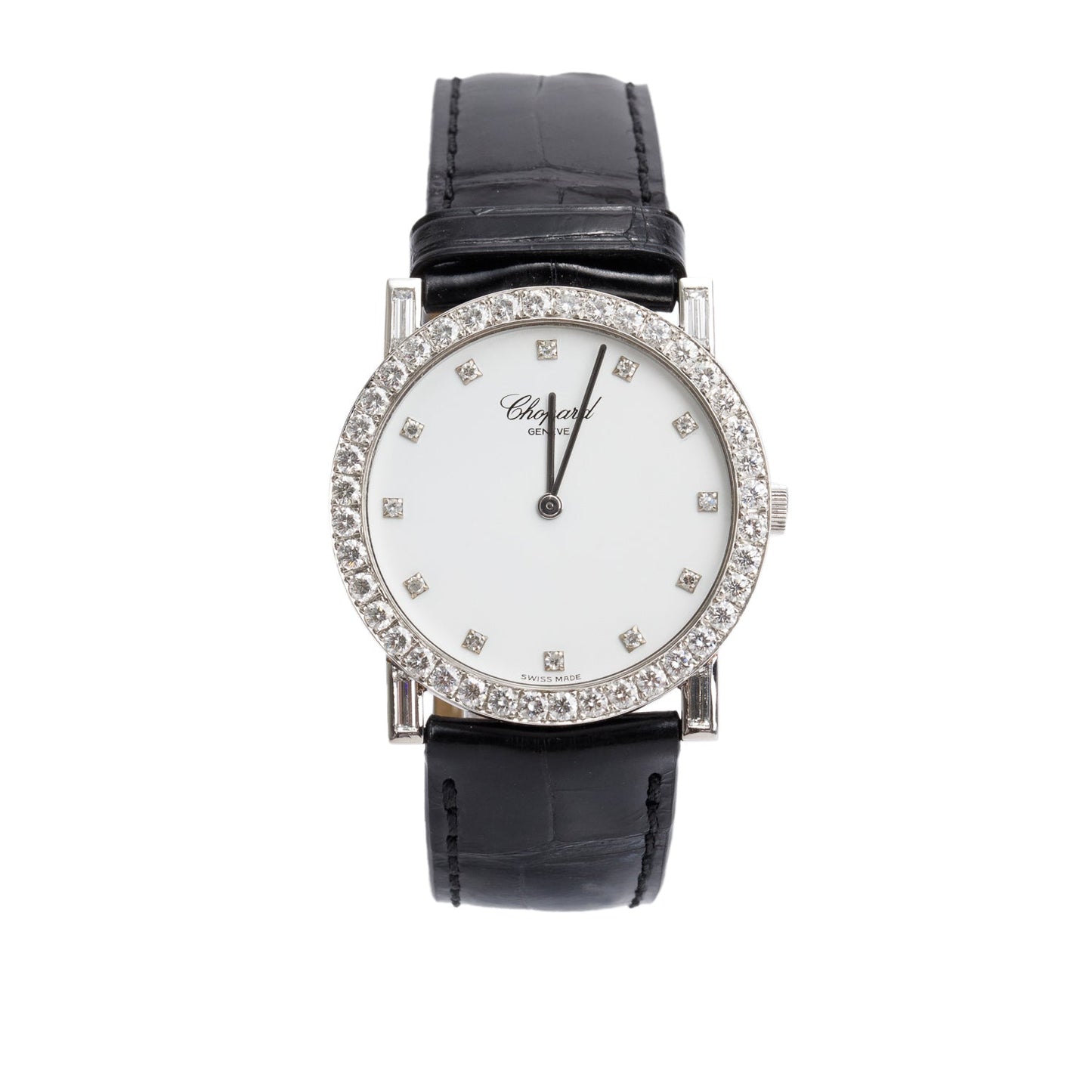 Chopard Vintage Platinum Diamond Bezel 31 MM Watch White Diamond Dial