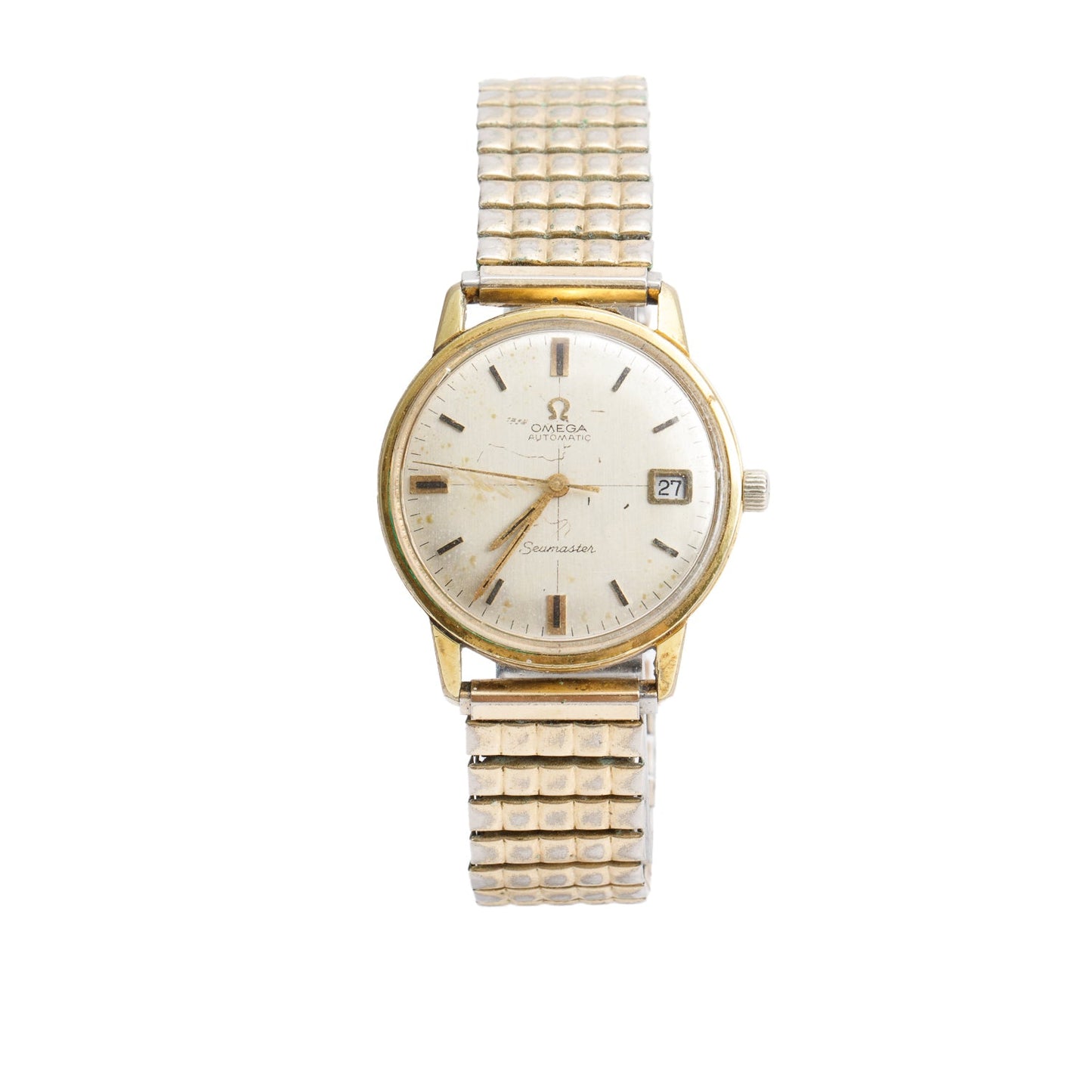 Omega Vintage Gold-Plated Stainless Steel Seamaster Automatic 34 MM Automatic Watch w/ Box & Papers