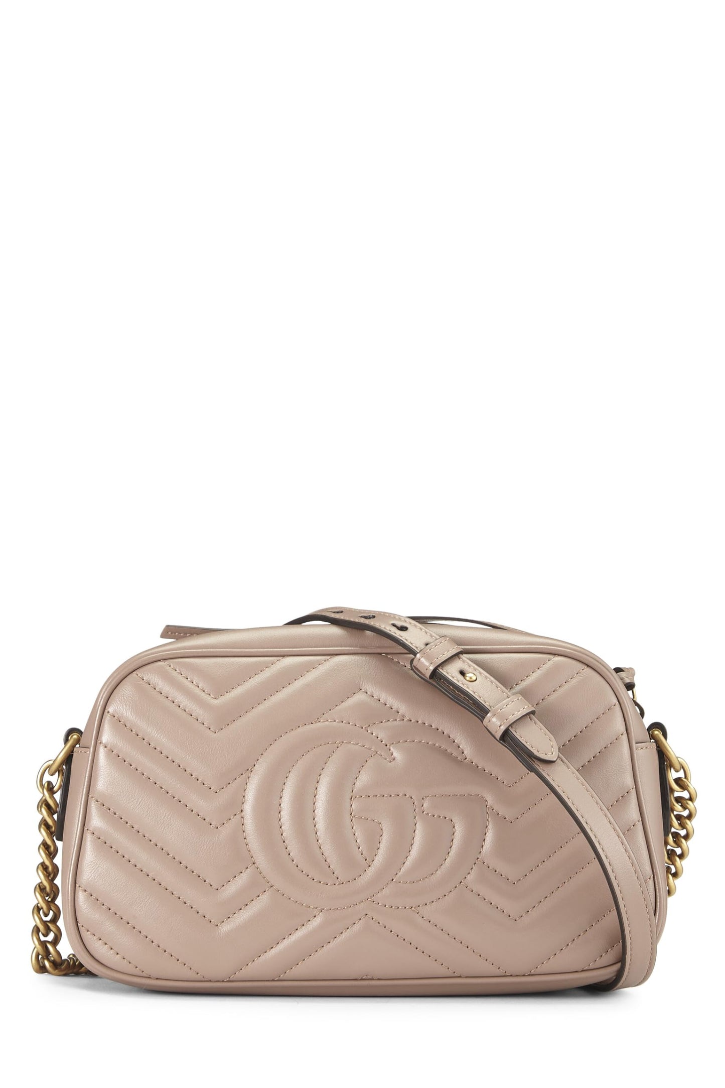 Gucci,  Pink Leather GG Marmont Crossbody, Pink