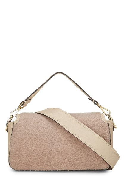 Fendi,  Pink Shearling Baguette Crossbody, Pink