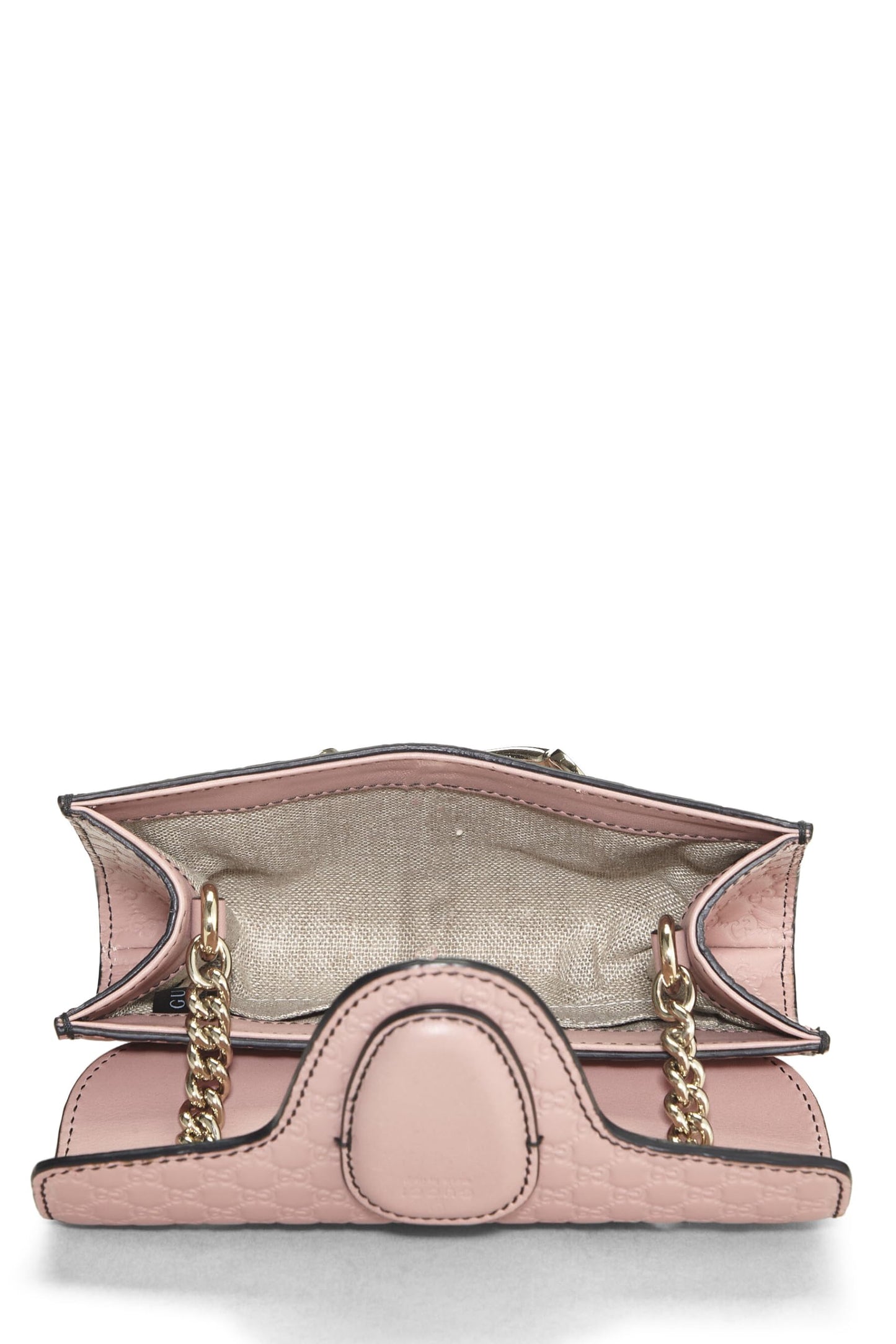 Gucci,  Pink Microguccissima Leather Emily Chain Crossbody Bag, Pink