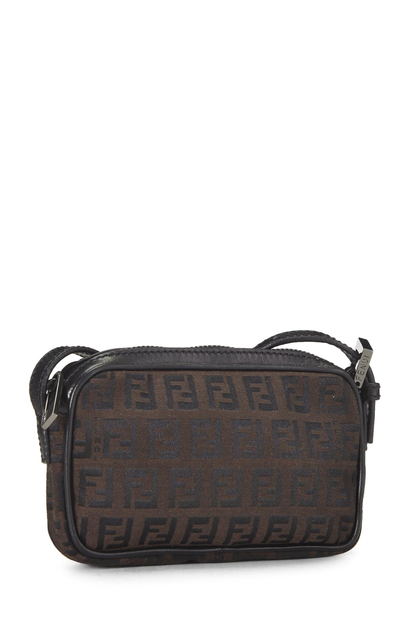 Fendi,  Brown Zucchino Canvas Crossbody Mini, Brown