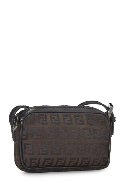 Fendi,  Brown Zucchino Canvas Crossbody Mini, Brown