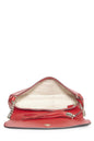 Gucci,  Red Grained Leather Soho Chain Flap Crossbody, Red