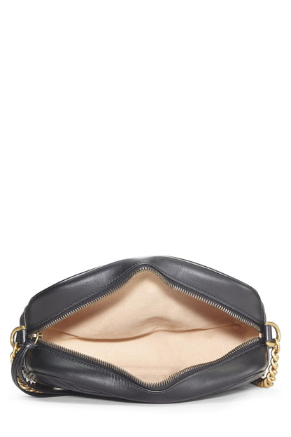 Gucci,  Black Leather GG Marmont Crossbody Small, Black