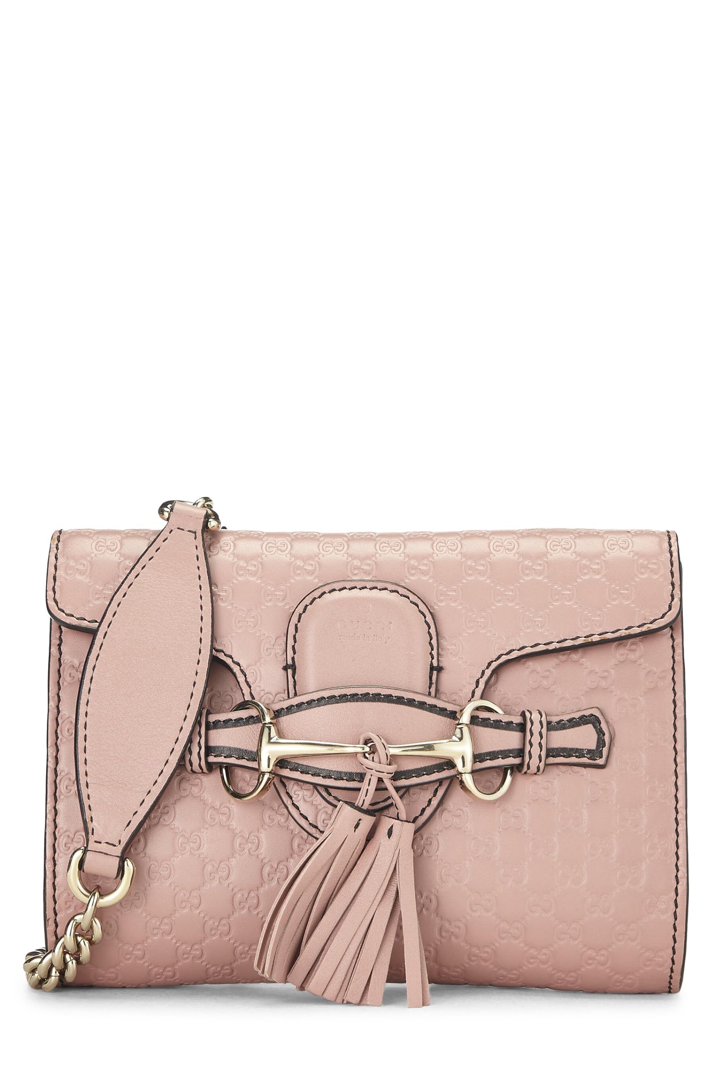 Gucci,  Pink Microguccissima Leather Emily Chain Crossbody Bag, Pink