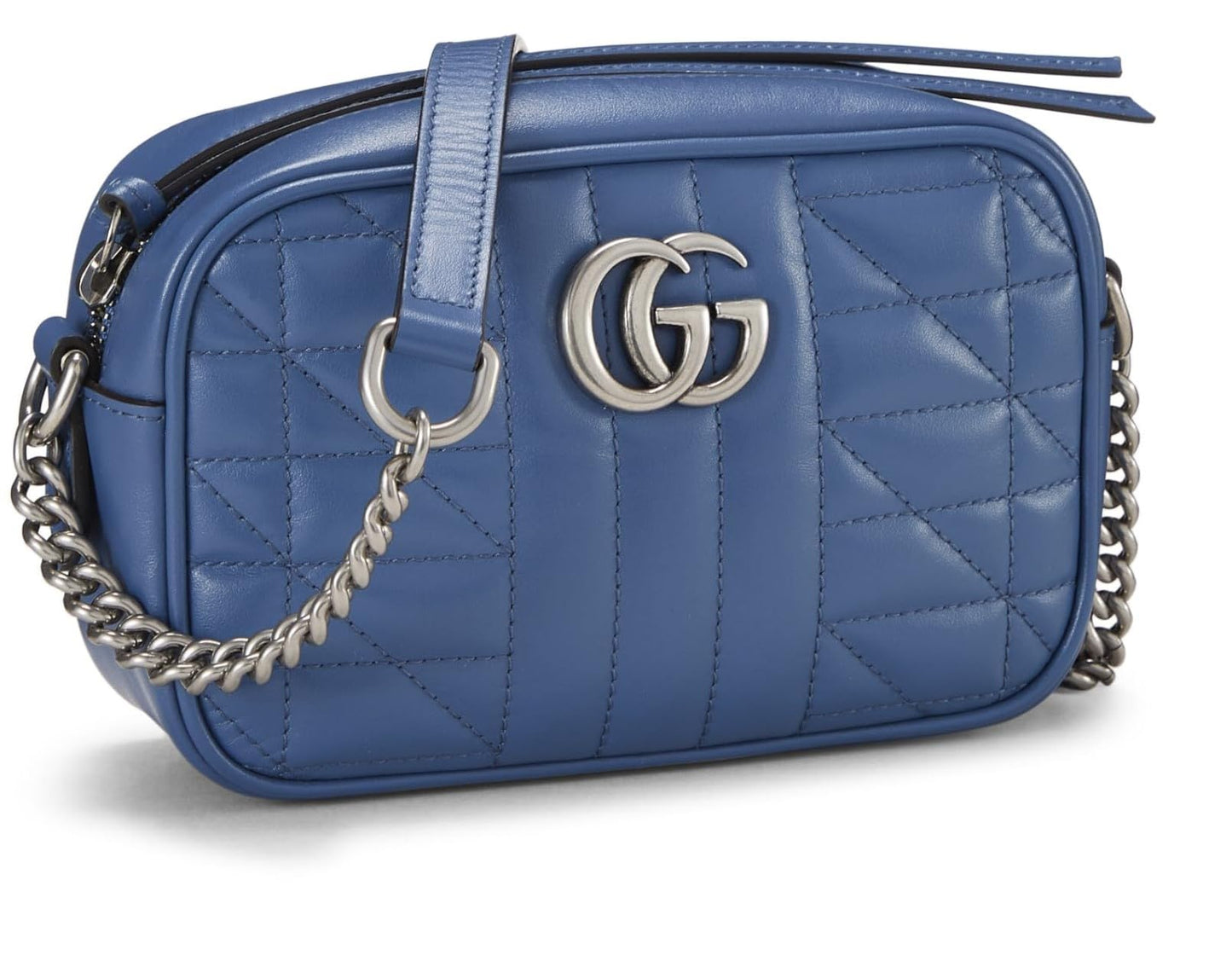 Gucci,  Blue GG Marmont Crossbody Mini, Blue