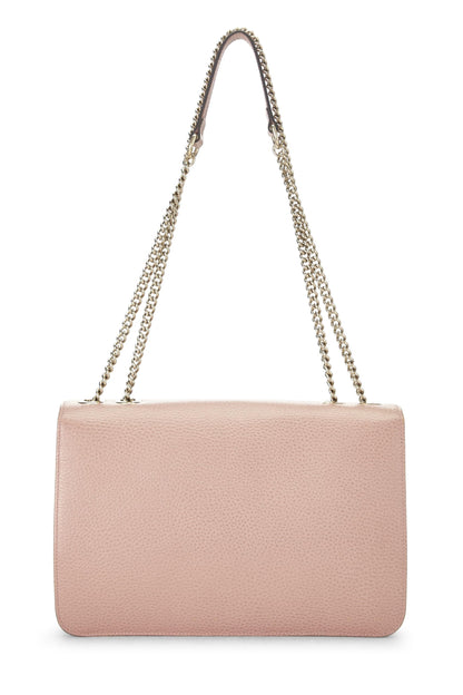 Gucci,  Pink Leather Interlocking GG Crossbody Bag, Pink