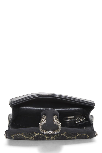 Gucci,  Black Denim Dionysus Crossbody Super Mini, Black