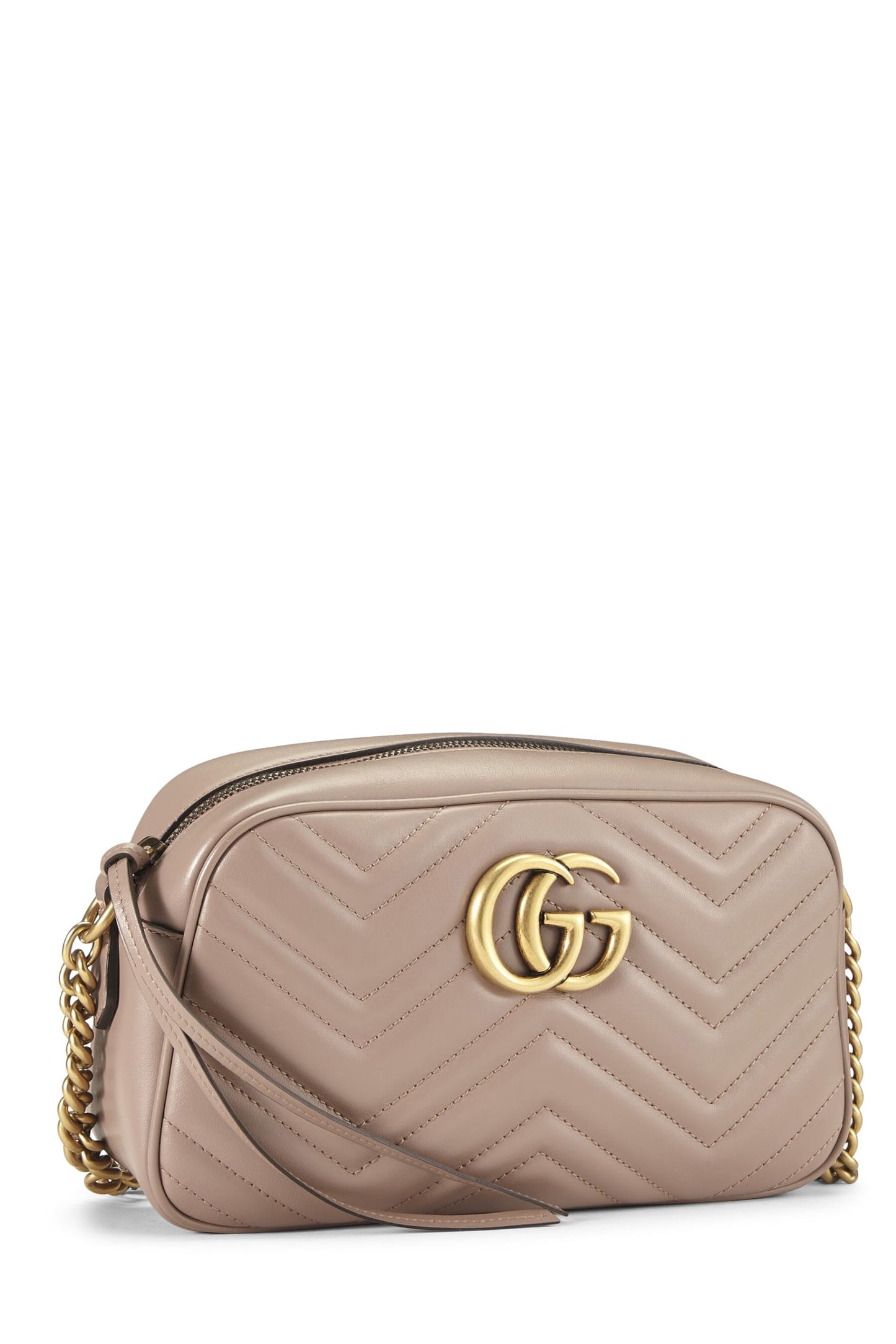 Gucci,  Pink Leather GG Marmont Crossbody, Pink