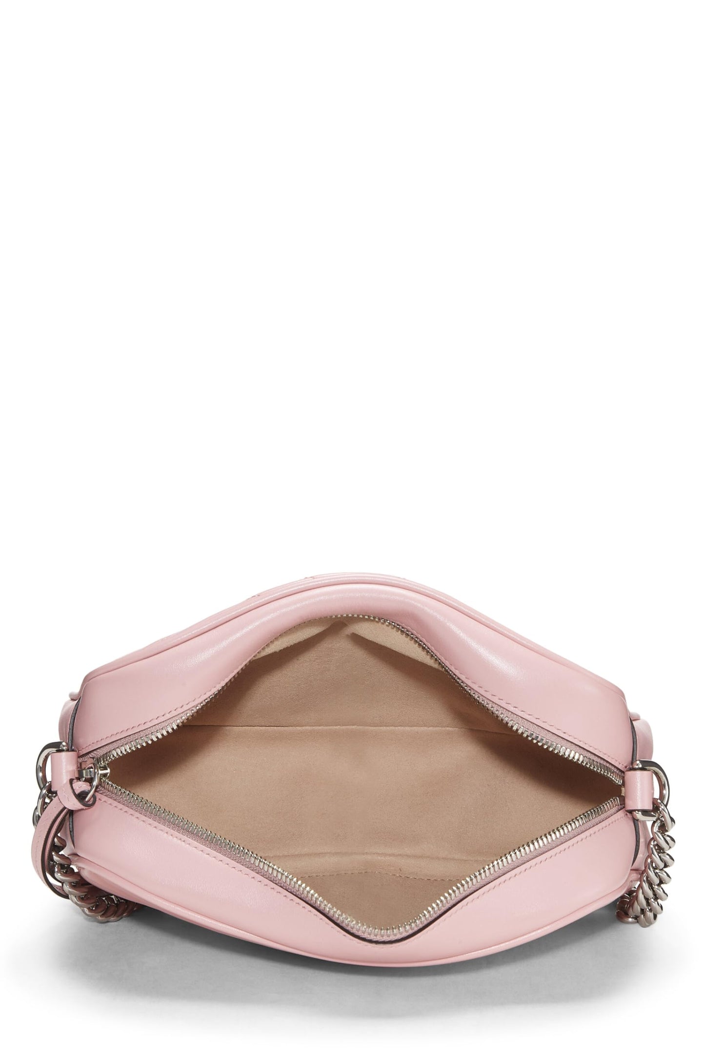 Gucci,  Pink Leather GG Marmont Crossbody Bag Small, Pink