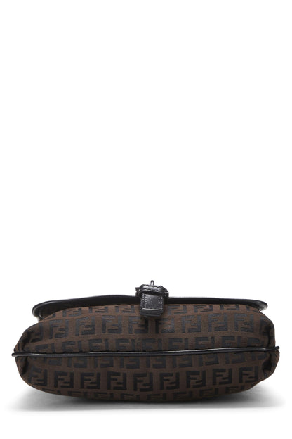 Fendi,  Brown Zucchino Canvas Crossbody Small, Brown