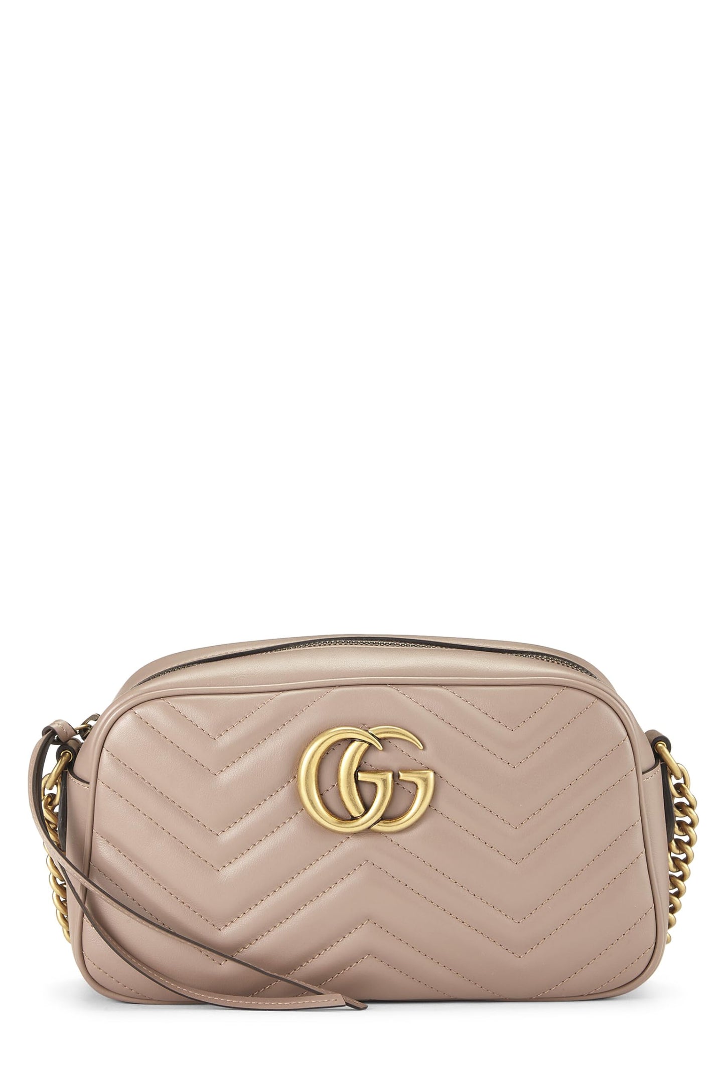 Gucci,  Pink Leather GG Marmont Crossbody, Pink