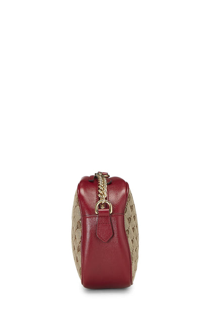 Gucci,  Red Original GG Canvas Marmont Crossbody Small, Red