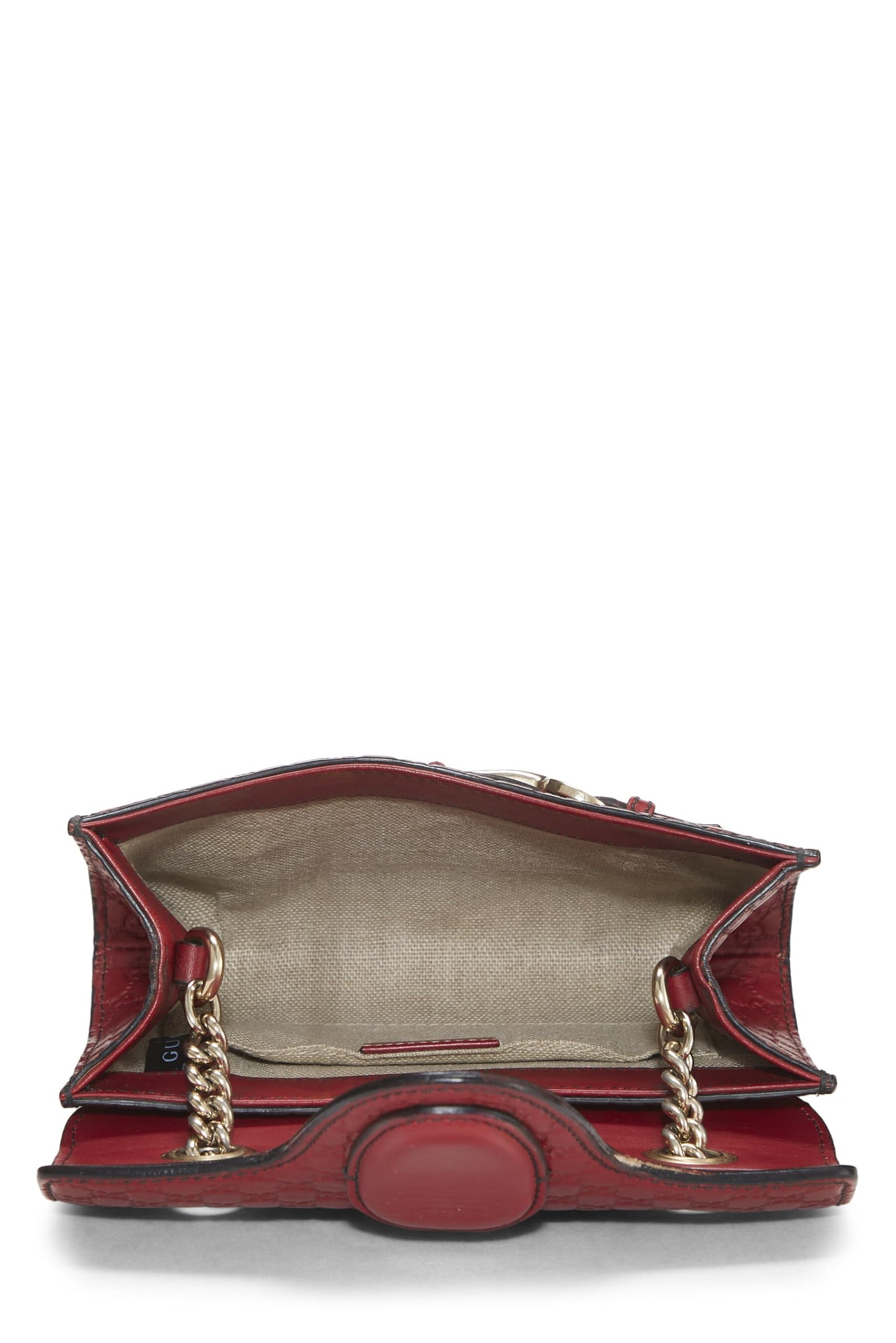 Gucci,  Pink Microguccissima Leather Emily Chain Crossbody Bag, Red