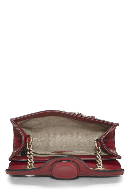 Gucci,  Pink Microguccissima Leather Emily Chain Crossbody Bag, Red