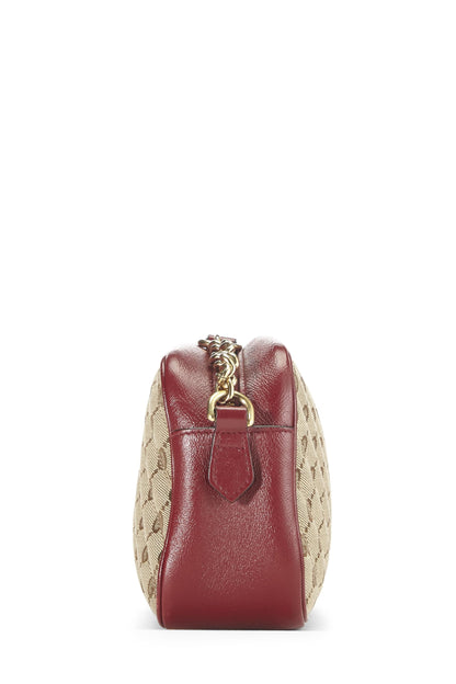 Gucci,  Red Original GG Canvas Marmont Crossbody Small, Red