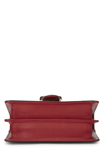 Gucci,  Red Leather Interlocking GG Crossbody, Red