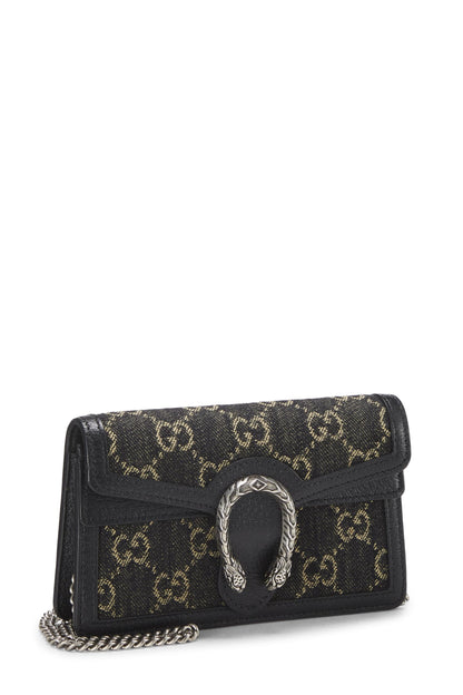 Gucci,  Black Denim Dionysus Crossbody Super Mini, Black