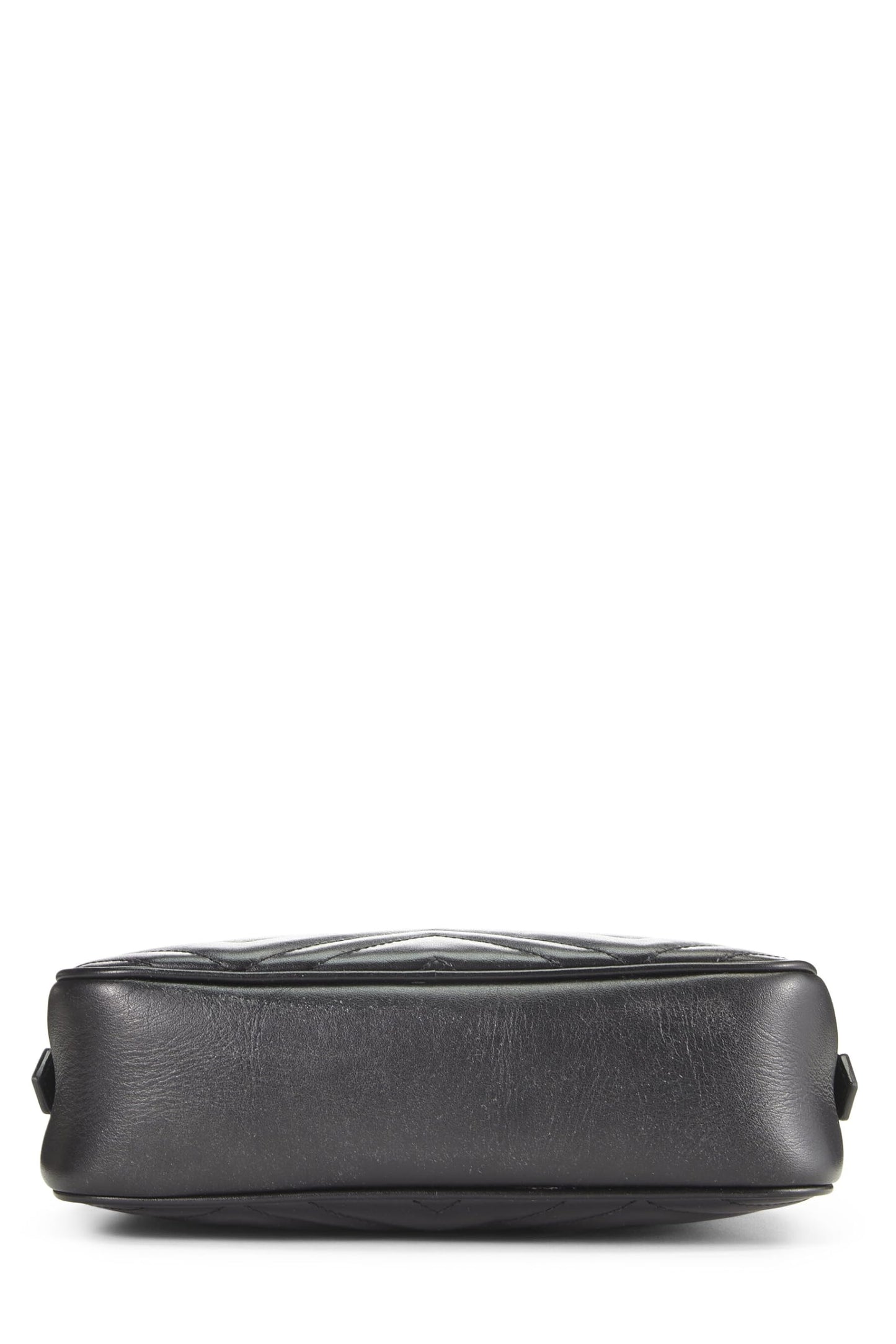 Gucci,  Black Leather GG Marmont Crossbody, Black