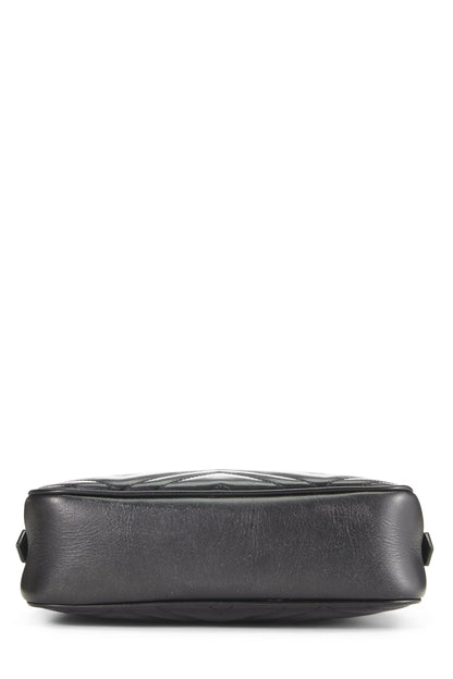 Gucci,  Black Leather GG Marmont Crossbody, Black