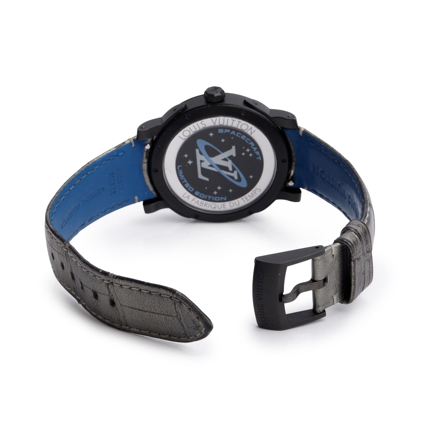 Louis Vuitton Black PVD Stainless Steel Limited Edition Escale Time Zone Spacecraft 39 MM Watch Q5D24 w/ Box