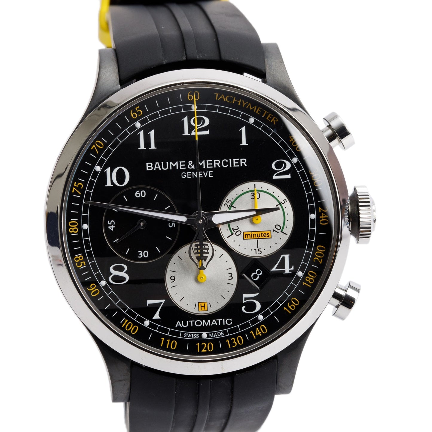 Baume & Mercier Stainless Steel Limited Edition Shelby Cobra Capeland 44 MM Automatic Chronograph Watch Black Dial MOA10281 w/ Box & Papers