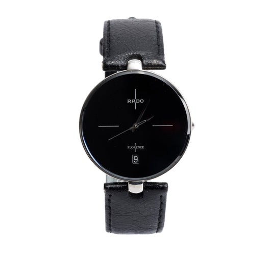 Rado Stainless Steel 35 MM Florence Classic Quartz Watch Black Dial