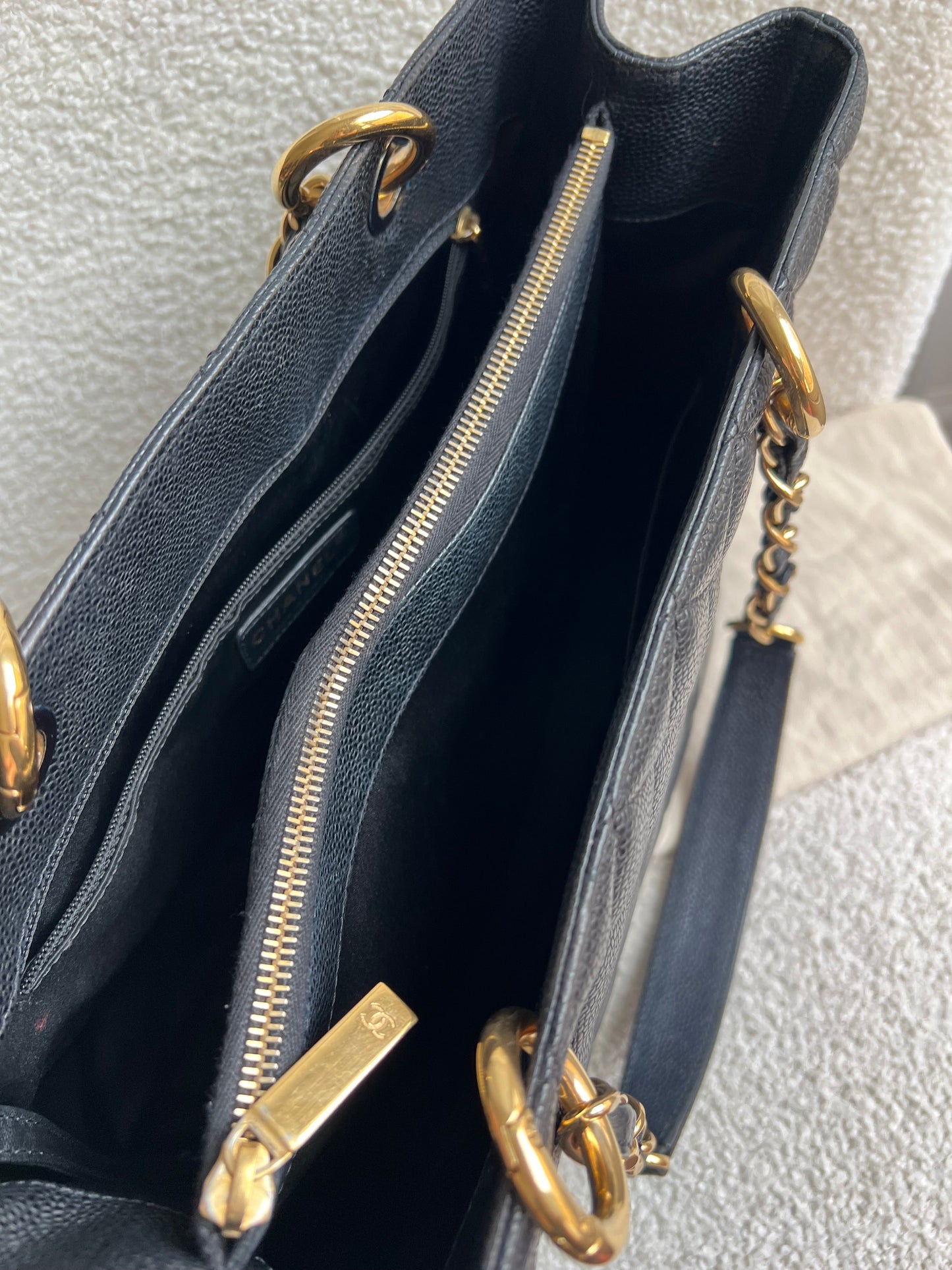 Chanel Black Caviar Grand Shopper Tote Gold Hardware (GST)