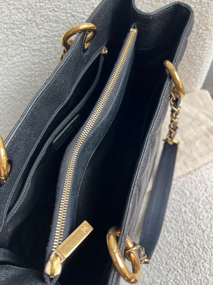 Chanel Black Caviar Grand Shopper Tote Gold Hardware (GST)