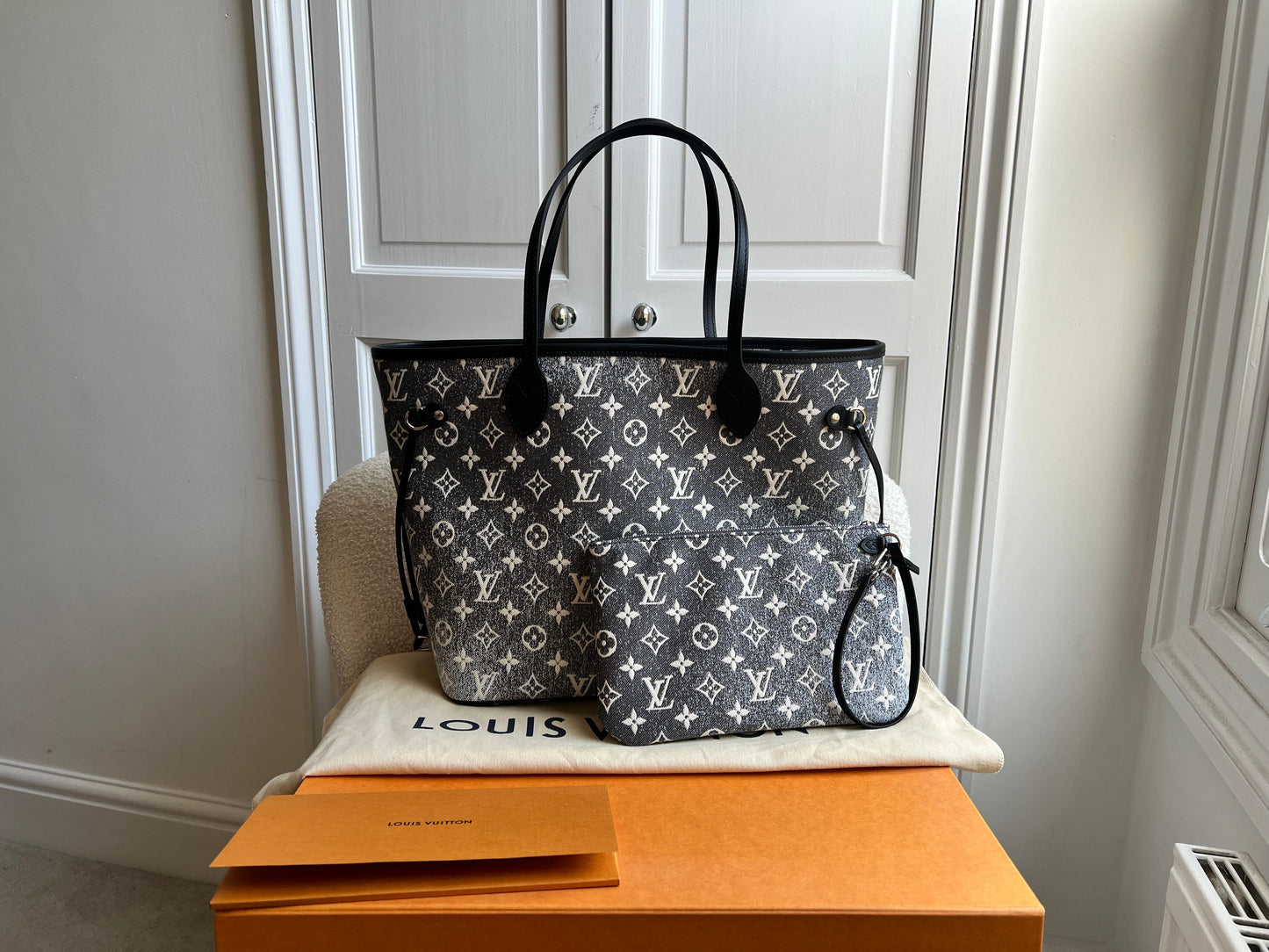Louis Vuitton Neverfull MM Jacquard Denim
