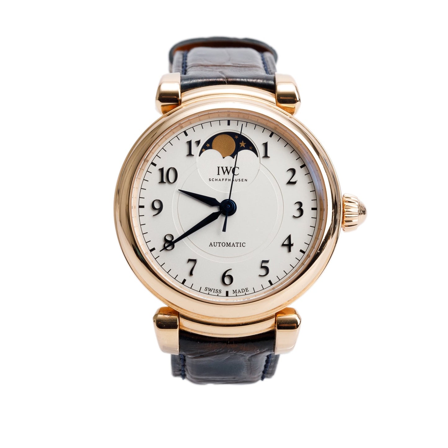 IWC 18k Rose Gold Da Vinci Moonphase 36 MM Automatic Watch IW459308 w/ Box & Papers