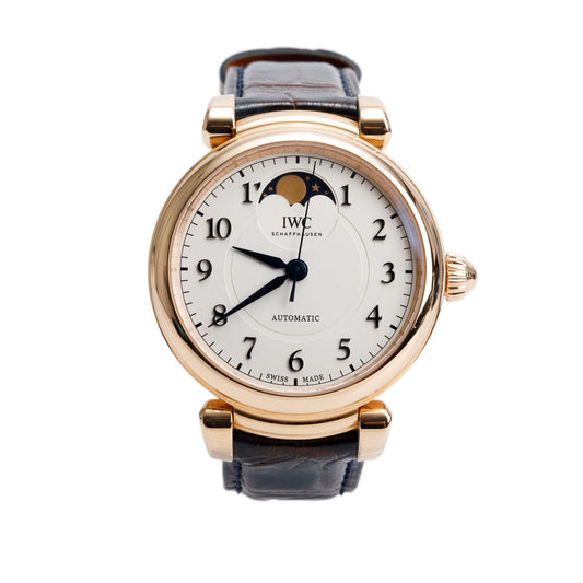 IWC 18k Rose Gold Da Vinci Moonphase 36 MM Automatic Watch IW459308 w/ Box & Papers