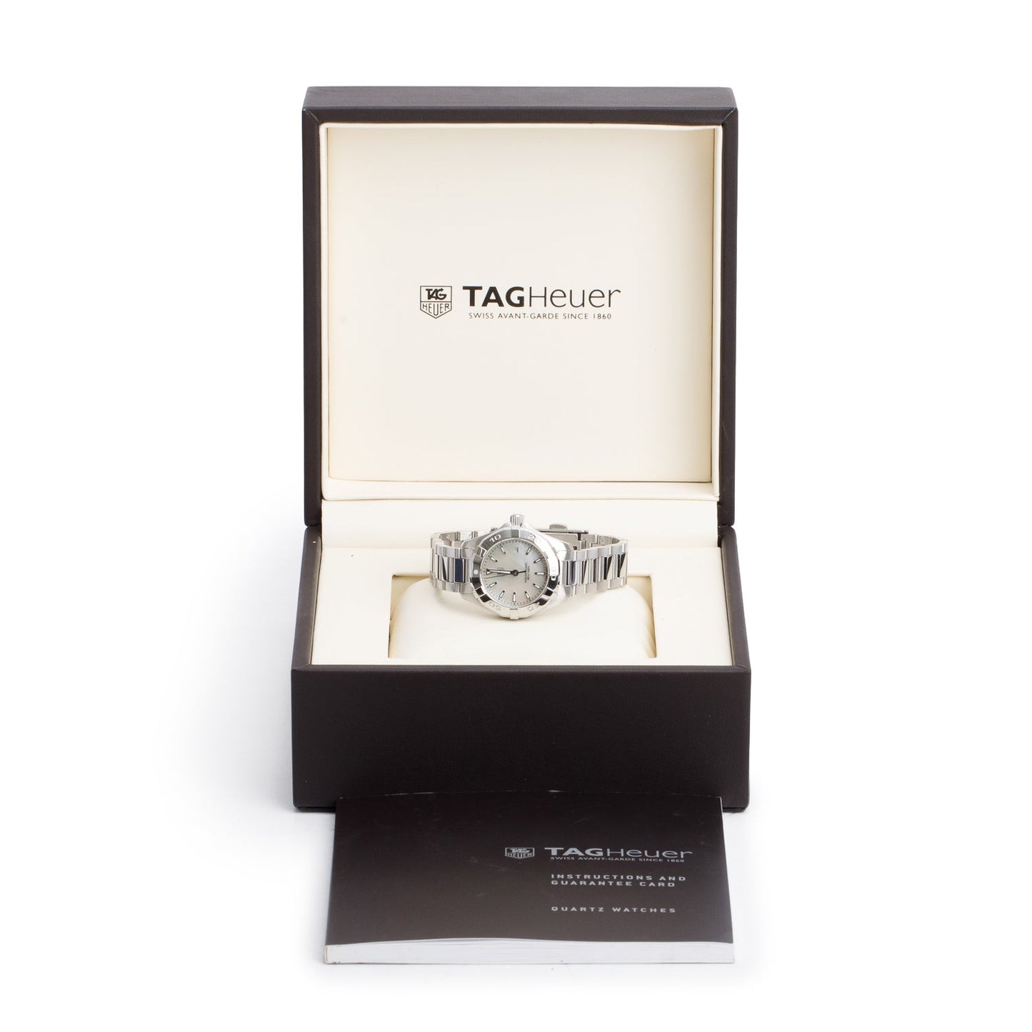 Tag Heuer Stainless Steel Aquaracer 27 MM Quartz Watch Mother of Pearl Dial WAY1412 w/ Box