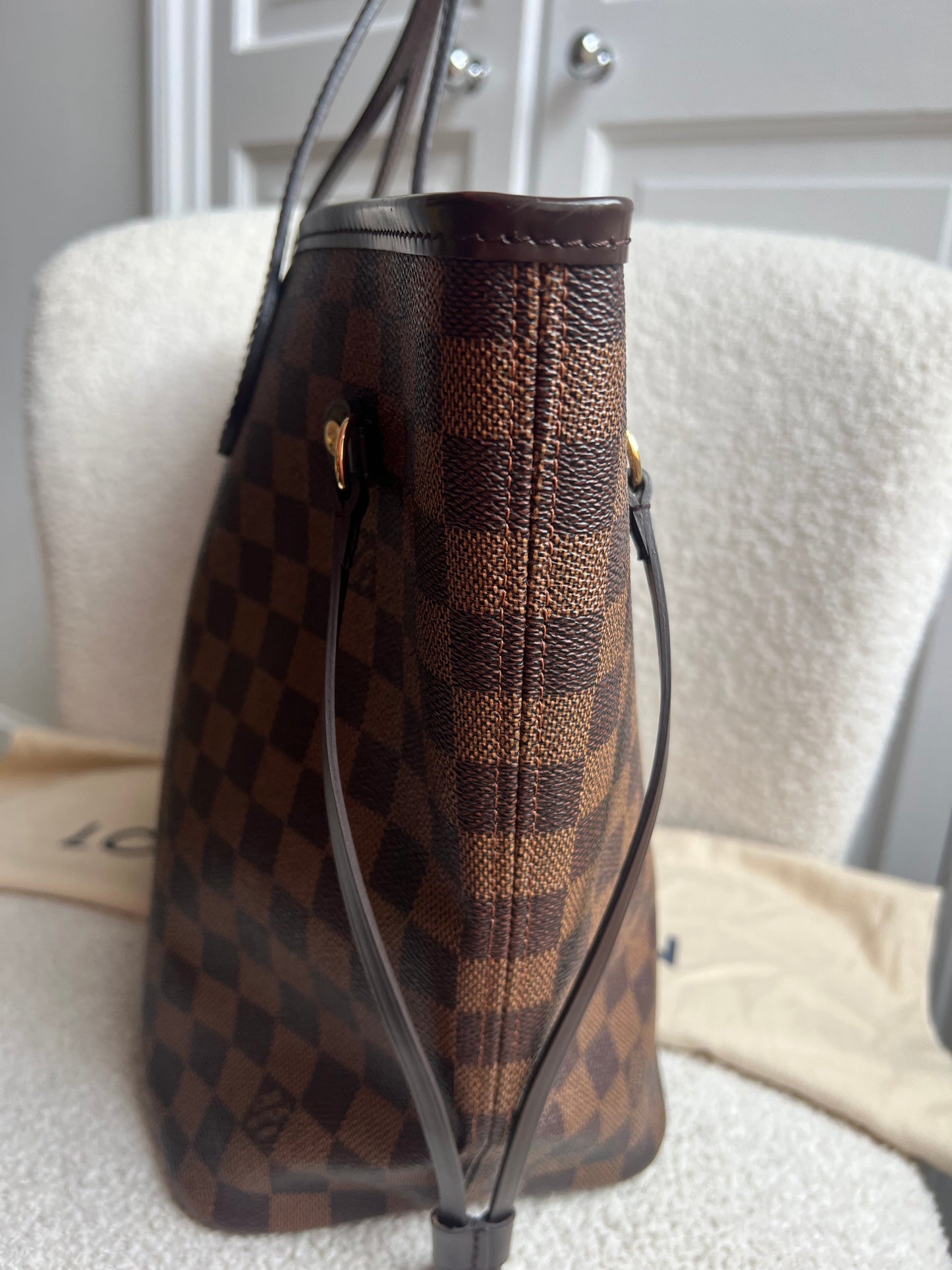 Louis Vuitton Neverfull MM Damier Ebene Rose Ballerine (RRP £1430)