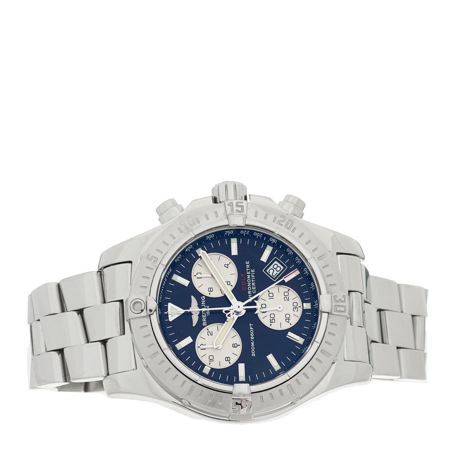 Stainless Steel 41mm Colt Chronograph Quartz Watch Blue A73380