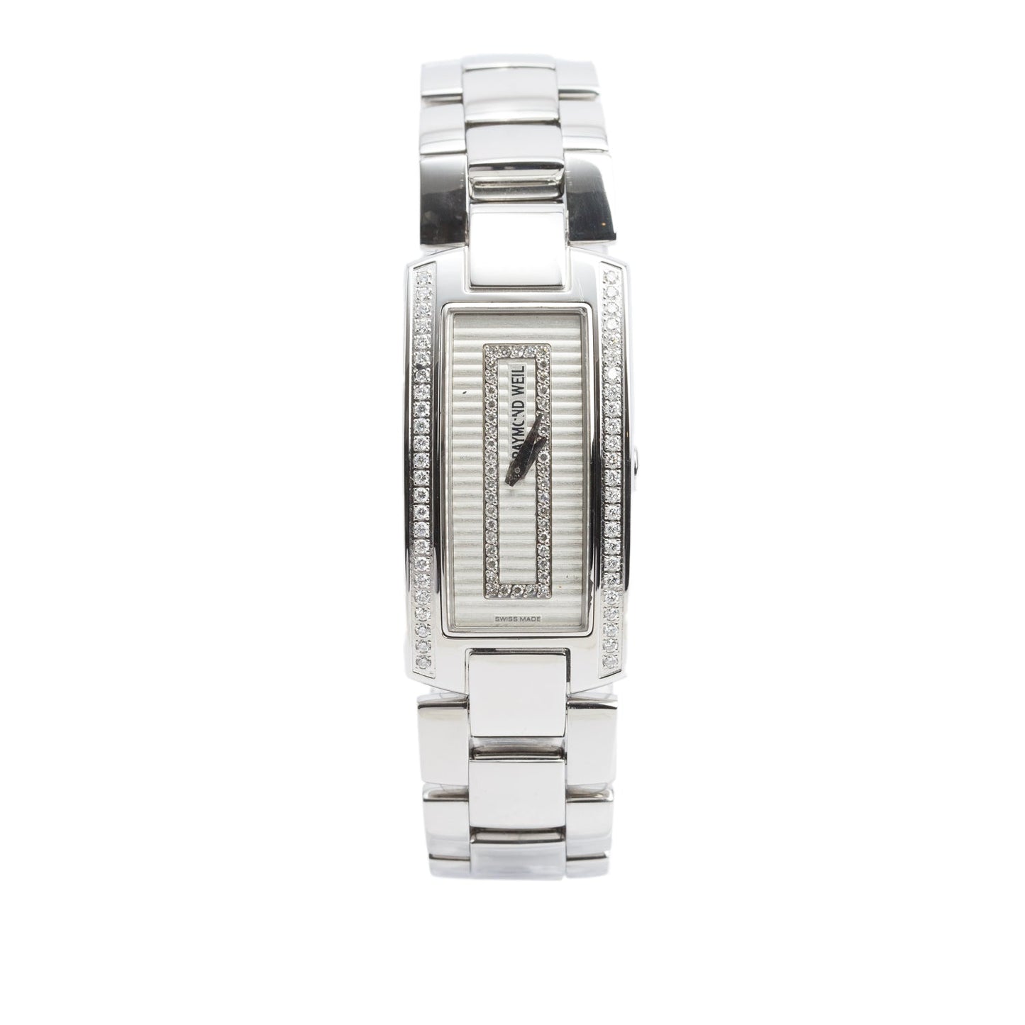 Raymond Weil Stainless Steel Diamond Bezel Shine Quartz Watch Silver Diamond Dial 1500