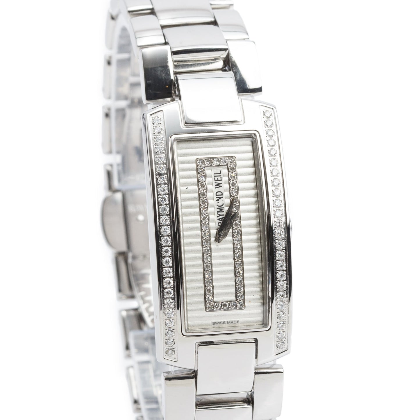 Raymond Weil Stainless Steel Diamond Bezel Shine Quartz Watch Silver Diamond Dial 1500