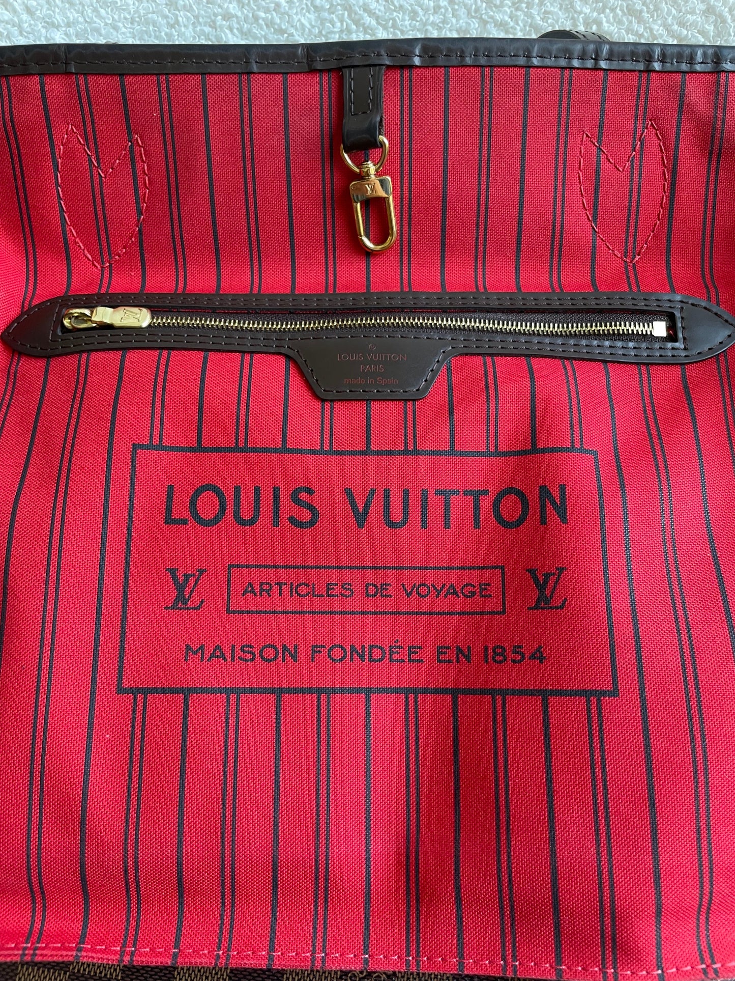 Louis Vuitton Neverfull MM Damier Ebene Cherry Interior (RRP £1,430)