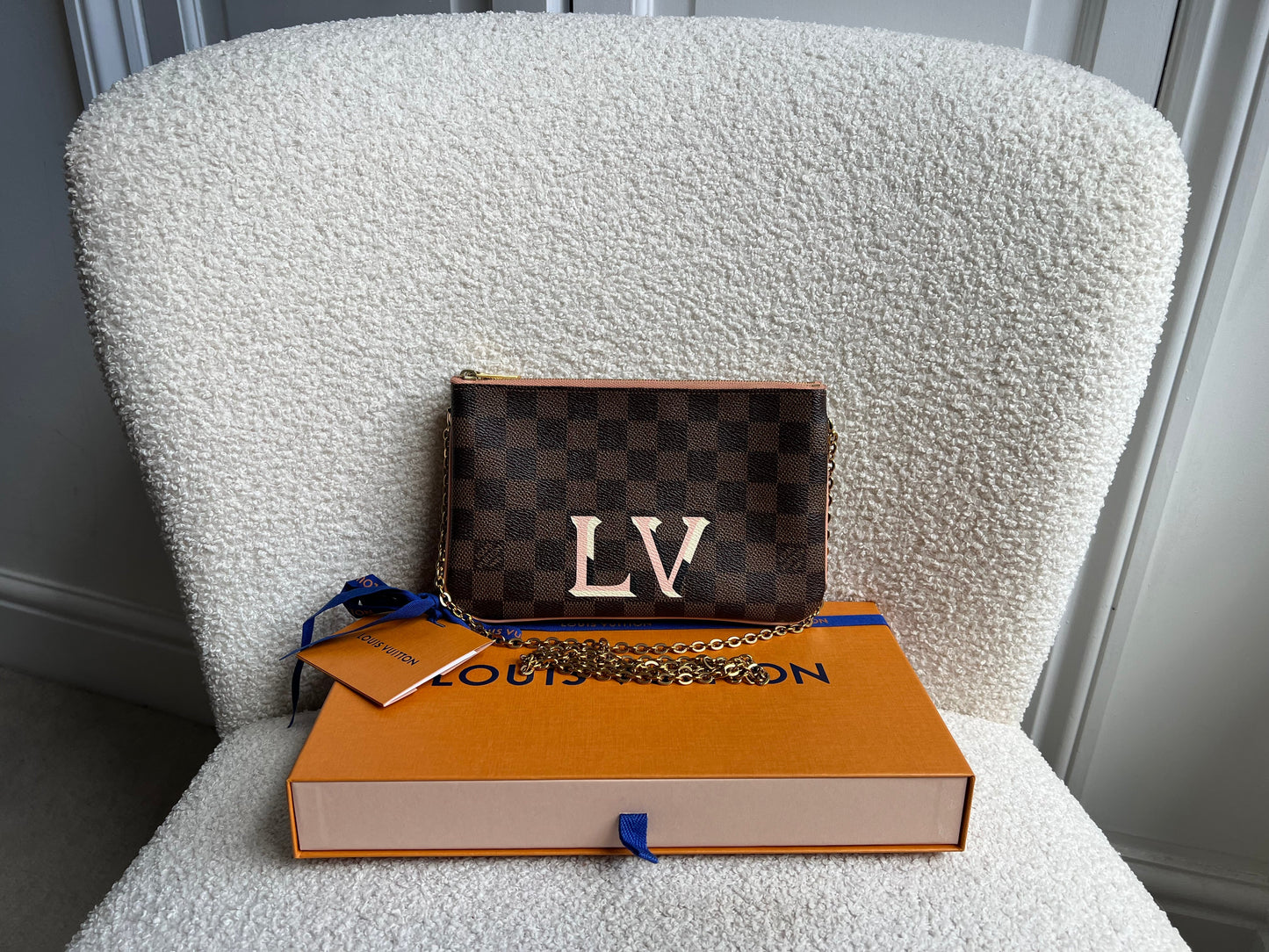 Louis Vuitton “LV” Double Pochette Damier Ebene