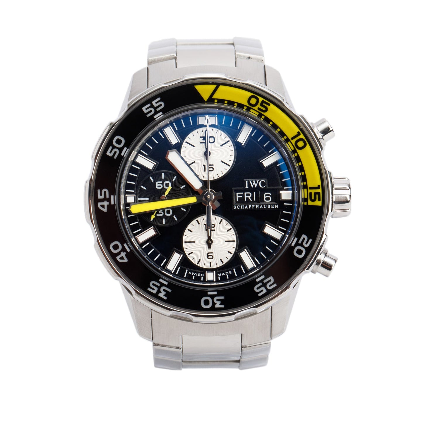 IWC Stainless Steel Aquatimer 44 MM Automatic Chronograph Watch Back Dial IW376701 w/ Box, Papers & Extra Straps