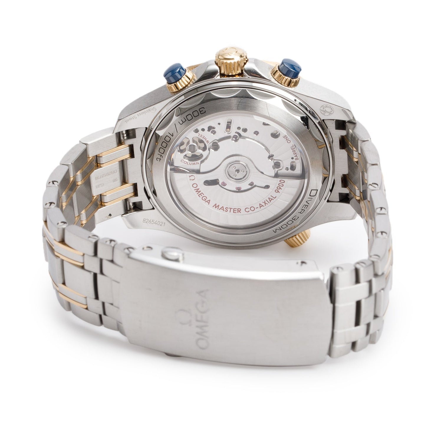 Omega 2022 Stainless Steel & 18k Yellow Gold Seamaster Diver 300M Co-Axial Master Chronometer 44 MM Automatic Chronograph Watch Blue Dial w/ Box & Papers