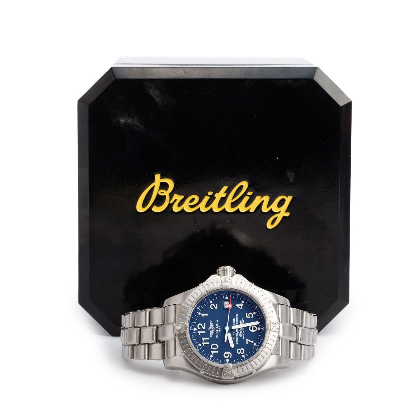 Breitling Titanium Avenger Seawolf 44 MM Automatic Watch Blue Dial E17370 w/ Box