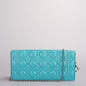Dior Aqua Green Cannage Leather Lady Dior Chain Clutch Bag