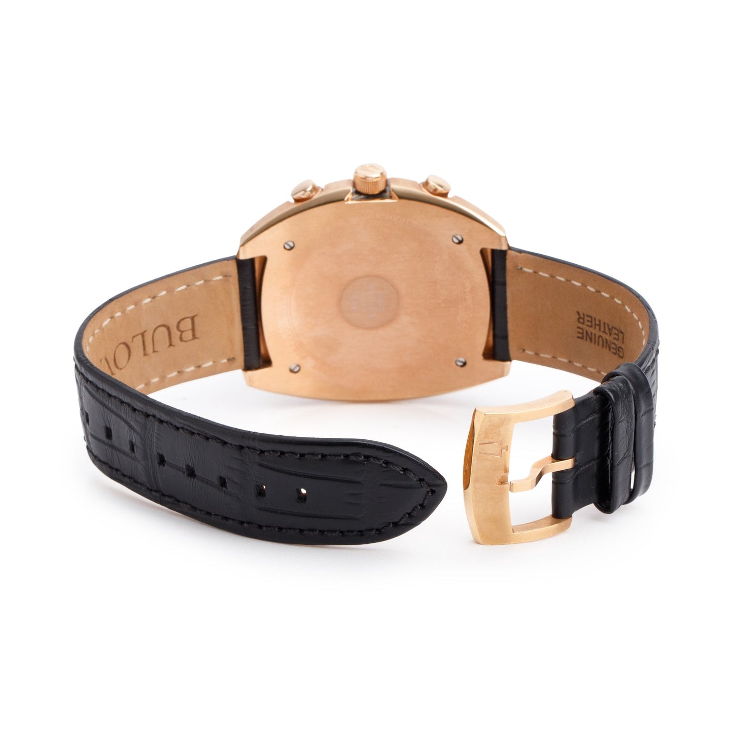 Bulova Rose Gold Plated Stainless Steel Curv Collection 43 MM Chronograph Quartz Watch 98A156