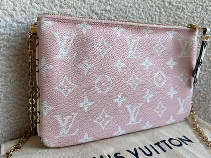 Louis Vuitton Double Zip Pochette Red Giant Monogram Jungle (RRP £1250)