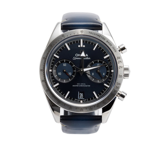 Omega 2024 Stainless Steel Speedmaster '57 40.5 MM Automatic Chronograph Watch Navy Dial w/ Box & Papers