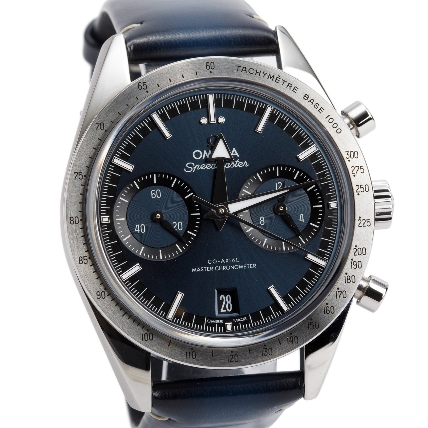 Omega 2024 Stainless Steel Speedmaster '57 40.5 MM Automatic Chronograph Watch Navy Dial w/ Box & Papers
