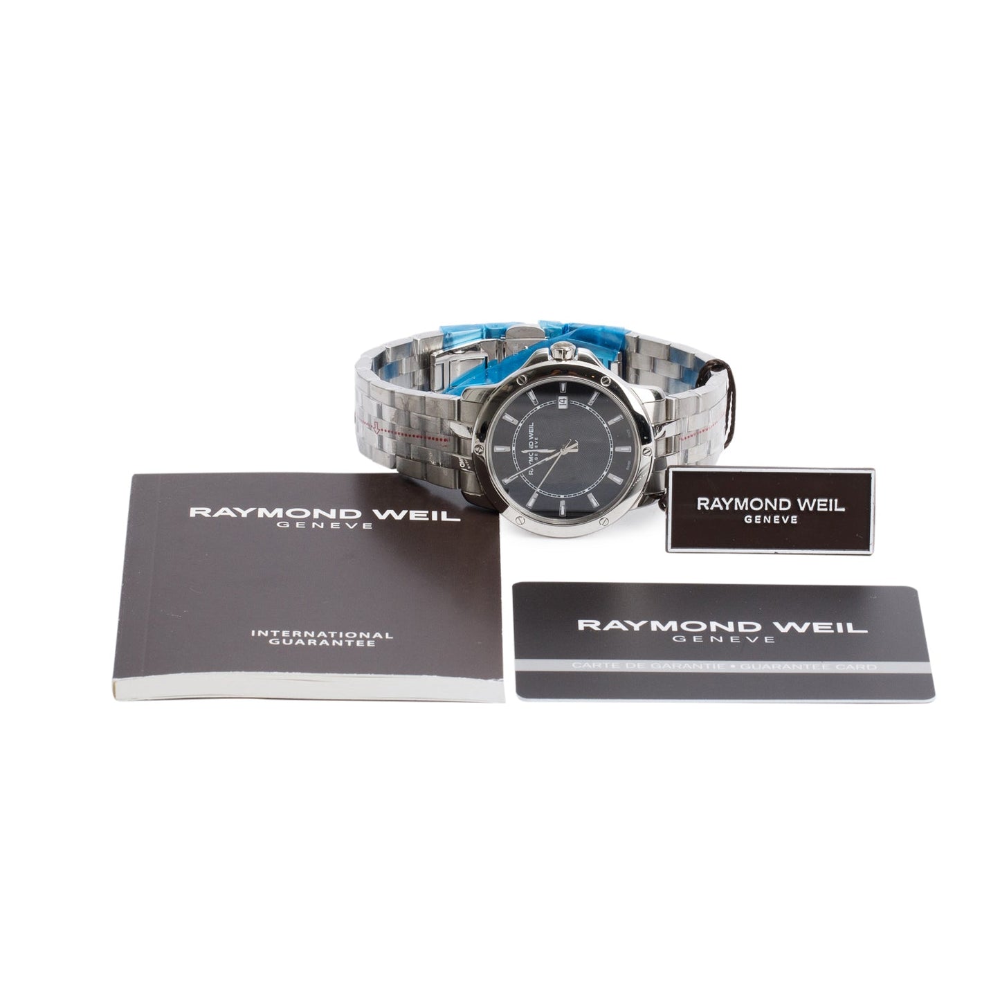 Raymond Weil Stainless Steel Tango 39 MM Quartz Watch Black Dial 5591